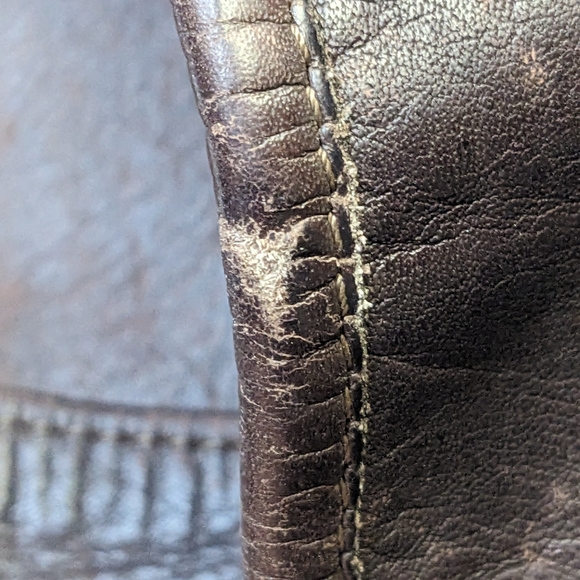 #10 Vintage Lula Smith Legacy Coach bucket brown bag cowhide leather distressed - Picture 6 of 9